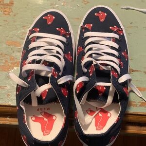 MLB women’s size 6 Navy and Red Red Sox Boston Logo Sneakers